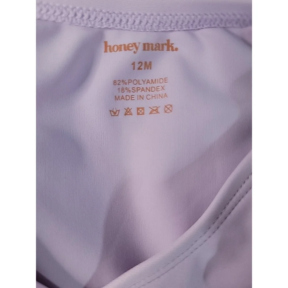 Honey Mark Baby Girls Lavender Ruffle Tankini‎ Swimsuit 12M NWT 2 Piece